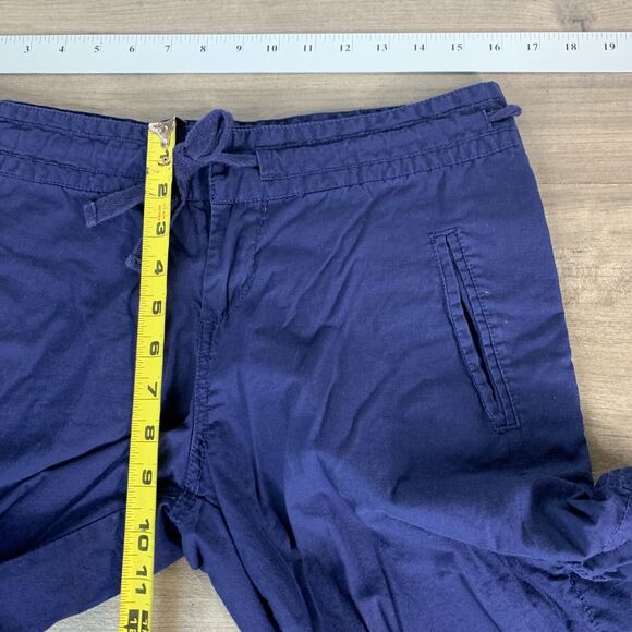 Norma Kamali Navy Wide Leg Cargo Cropped Pants Capri Size 4 Cotton W32 x L19 - Picture 3 of 8